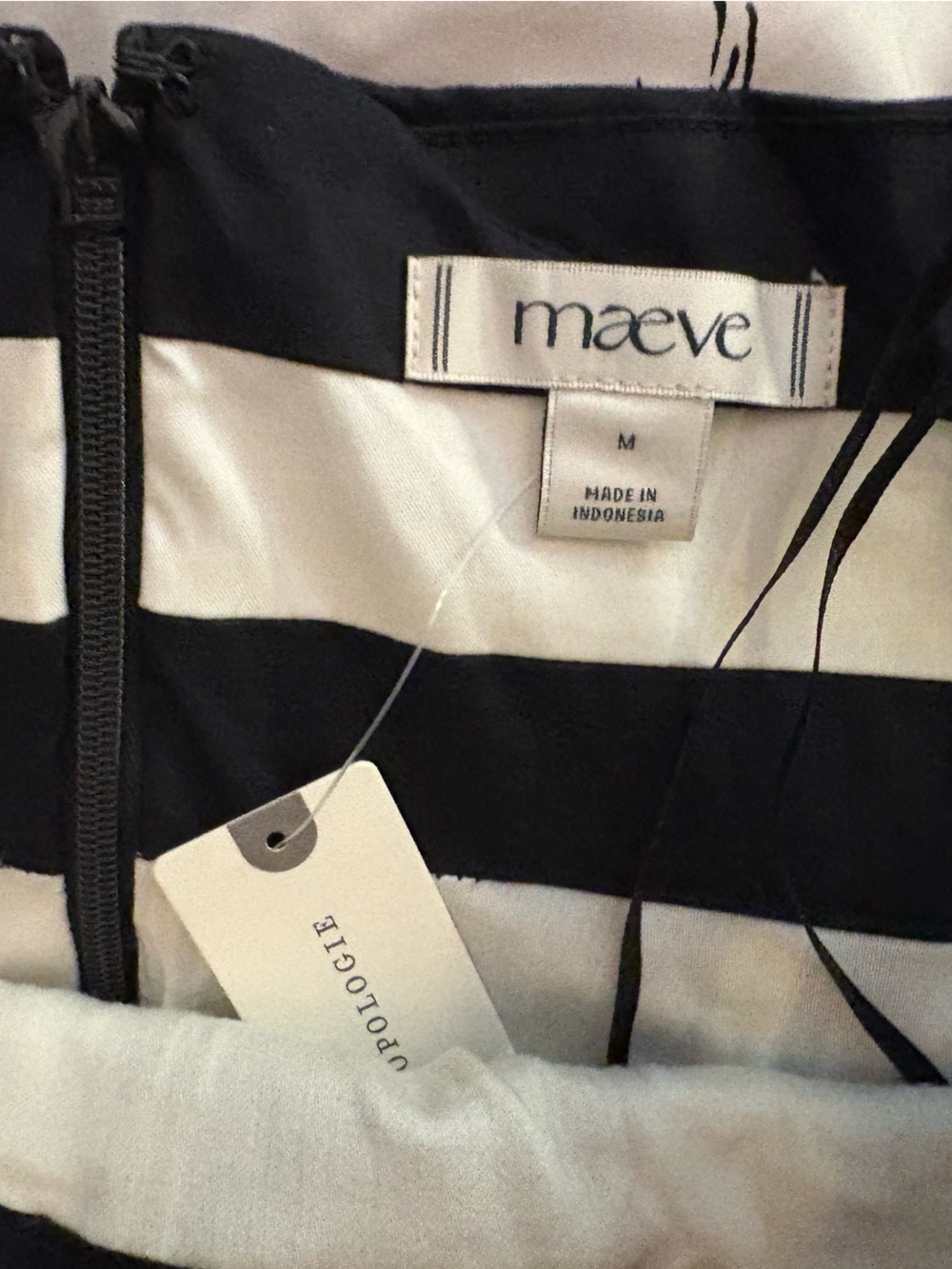 Anthropologie Maeve Black & White Strapless Striped Midi Dress - Picture 4 of 8